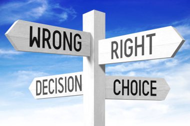 Seçim kavramı - ahşap tabela