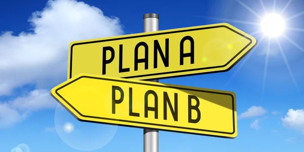 Plan A, plan B - yellow road-sign
