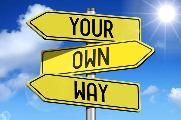 Kendi yolunuzu - sarı mesaj