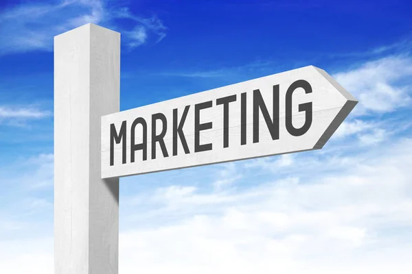 Marketing - white wooden signpost with one arrow