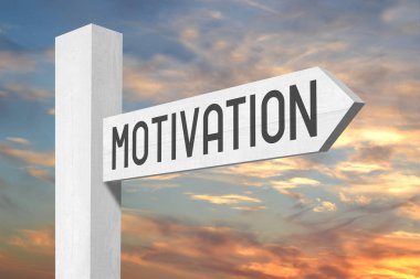 Motivasyon - Beyaz ahşap tabelasını bir ok ile