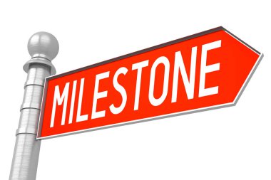 Kilometre taşı - kırmızı tabelasını, beyaz arka plan.