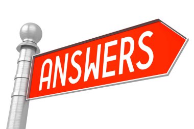 Cevap - kırmızı tabelasını, beyaz arka plan.