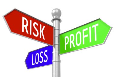 Kar, risk, kayıp - renkli tabelasını