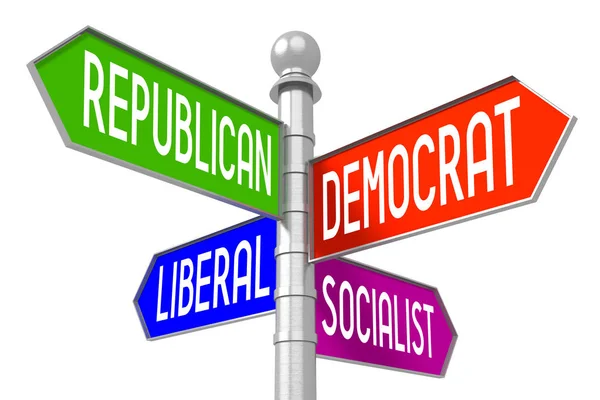 Politics Concept Colorful Signpost — Stock Photo, Image