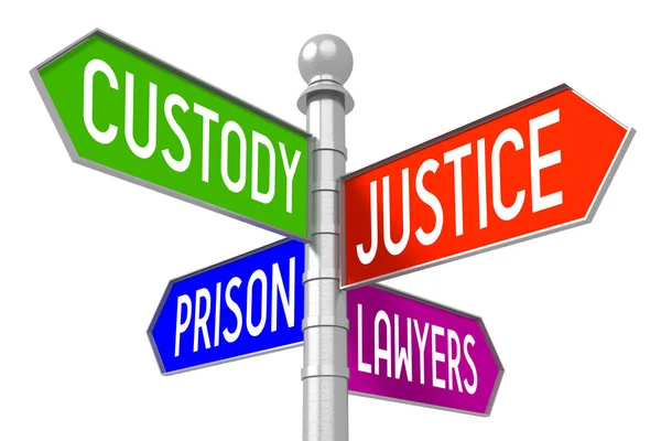 Justice Concept Colorful Signpost — Stock Photo, Image