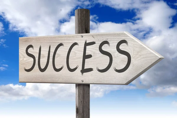 Success Wooden Signpost One Arrow — Stock Photo, Image