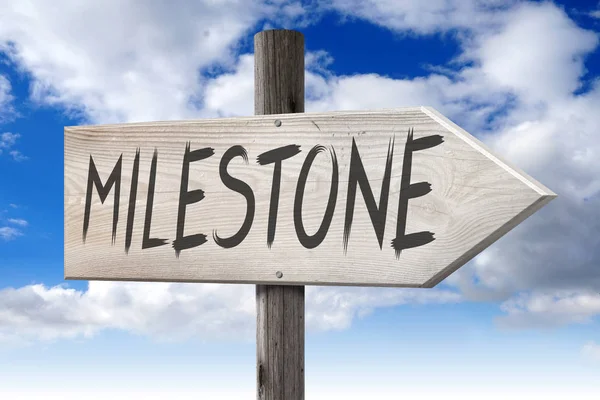 Milestone Wooden Signpost One Arrow — Stock Photo, Image