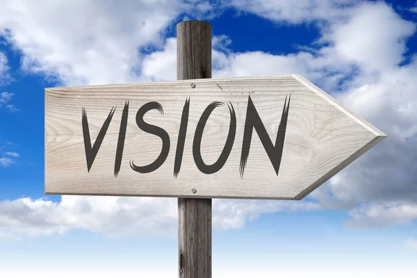 Vision Wooden Signpost One Arrow — Stock Photo, Image