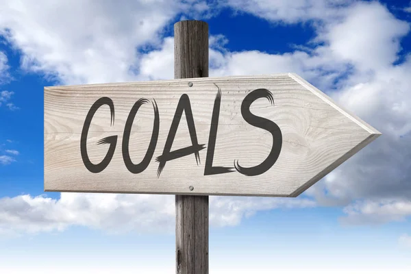 Goals Wooden Signpost One Arrow — Stock Photo, Image