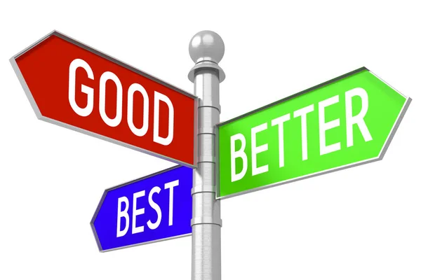 Good Better Best Colorful Signpost — Stock Photo, Image