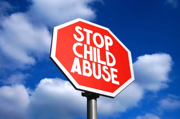 Pare Sinal Abuso Infantil — Fotografia de Stock