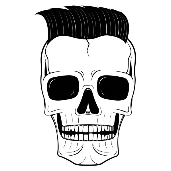 Totenkopf Illustration Hipster Illustration Weißer Hintergrund — Stockfoto