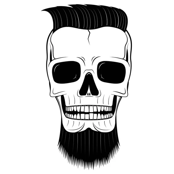 Skull illustration - hipster - illustration, white background.