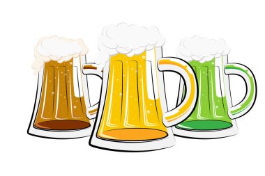 Aziz Patrick günü illüstrasyon - bira üç tür