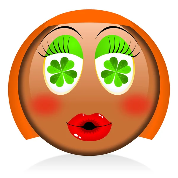 Patrick Day Mädchen Emoji — Stockfoto