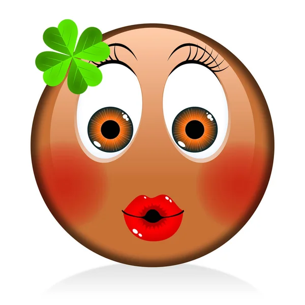 Patrick Day Dziewczyna Emoji — Zdjęcie stockowe