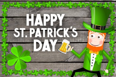 Happy St Patrick's Day - kartı, illüstrasyon