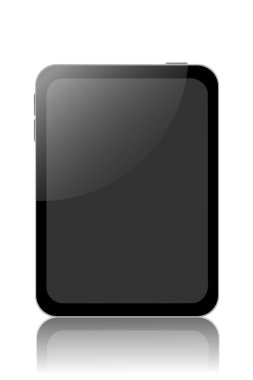 Siyah tablet, beyaz arka plan