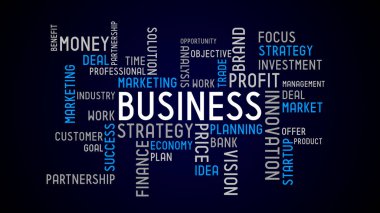 İş - tipografik kavramı, beyaz arka plan.