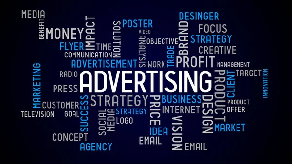 Advertising Typographic Concept White Background — Stock Photo, Image