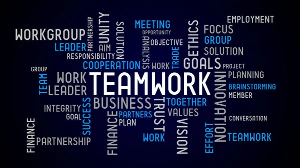 Teamwork Typographic Concept White Background — Stock Photo, Image