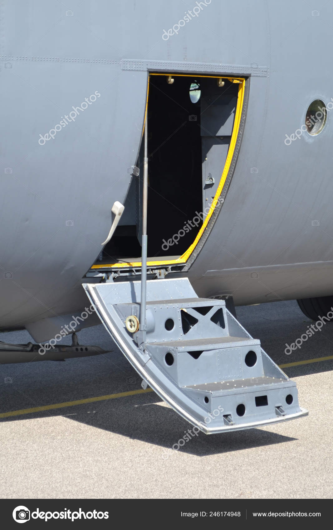 Military Plane Steps Open Door Stock Photo C 3d Generator