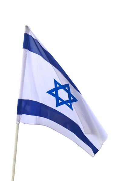 Flagge Von Israel Isoliert Auf Weißem Hintergrund — Stockfoto