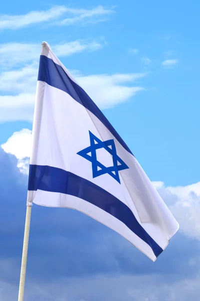 Прапор Ізраїлю Небо Фоновому Режимі — стокове фото