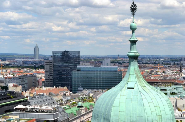 Oostenrijk Wenen Stadsgezicht Van Kathedraal Dak — Stockfoto