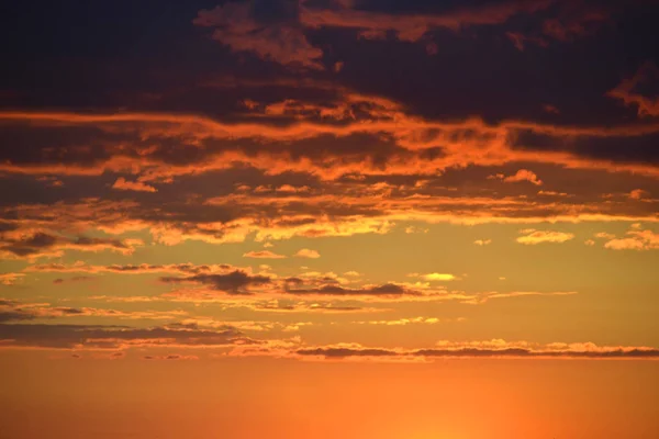 Oranje Geel Avondrood Wolken — Stockfoto