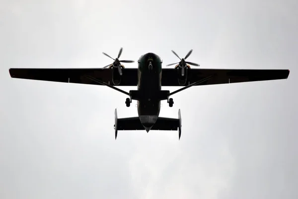 Transport Vliegtuig Vliegt Lucht — Stockfoto