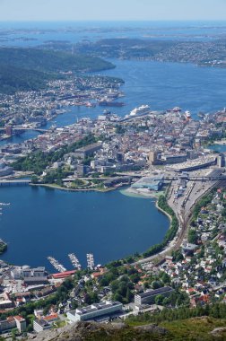 Bergen, Norveç - yukarıdan görünüm