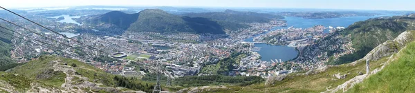 Bergen Noruega Panorama Vista Cima — Fotografia de Stock