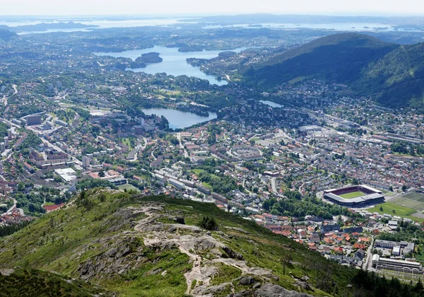 Bergen, Norveç - panorama - yukarıdan görünüm