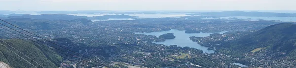 Bergen Noruega Panorama Vista Cima — Fotografia de Stock