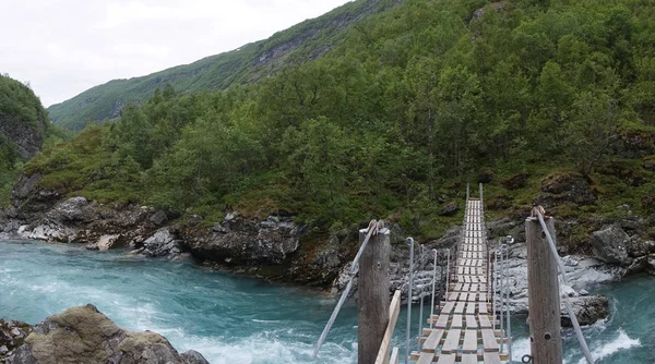 Wooden Footbridge Norway Europe — Stock Photo, Image