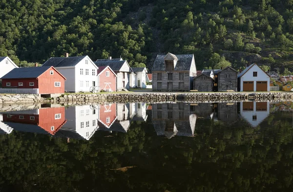Деревяні Будинки Laerdal Норвегія — стокове фото