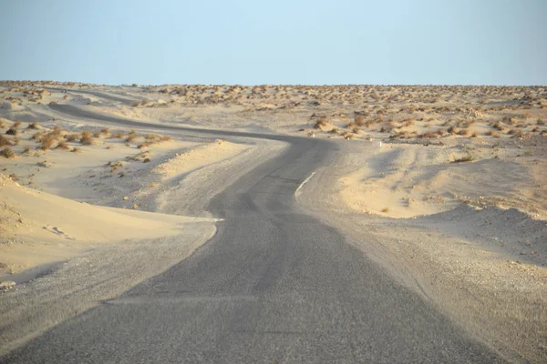 Droga Pustyni Tunezji Afryka — Zdjęcie stockowe