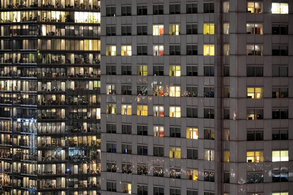 Warsaw Night Modern Apartments — Stock Photo, Image