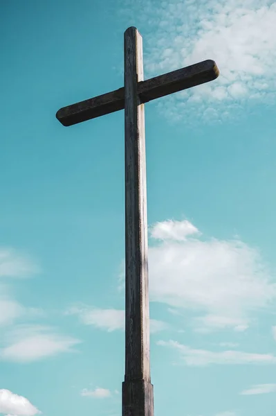 Croce Legno Grande Argomenti Come Religione Cattolica Cristianesimo Ecc — Foto Stock