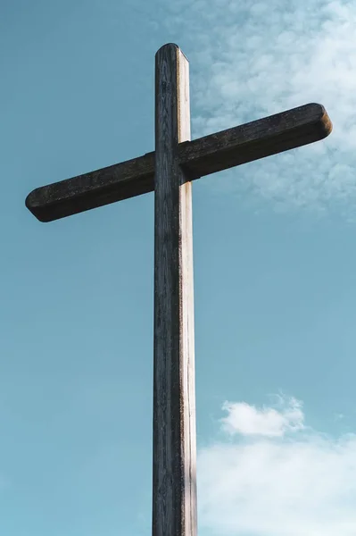 Cruz Madeira Ótimo Para Tópicos Como Religião Católica Cristianismo Etc — Fotografia de Stock