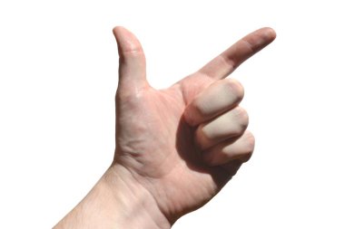 El jest, beyaz arka plan