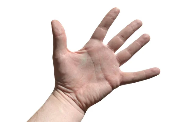Χέρι Χειρονομία Λευκό Φόντο — Φωτογραφία Αρχείου