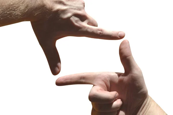 Знак Рамки Пальця Білий Фон — стокове фото