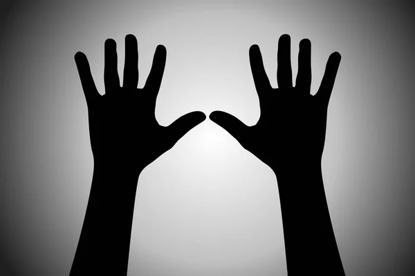 Two Hands Gray Background — Stock Photo, Image