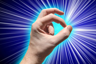 Ok işareti, insan eli