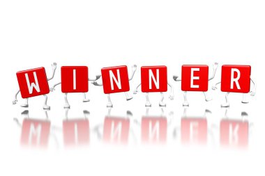 3D kırmızı küpler word - kazanan