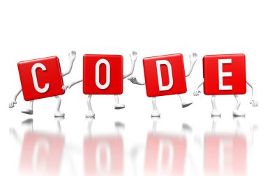 3D kırmızı küpler word - kodu