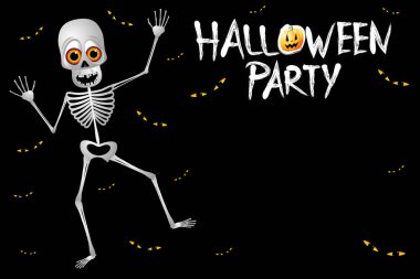Halloween Parti afiş / banner bir iskelet ile
